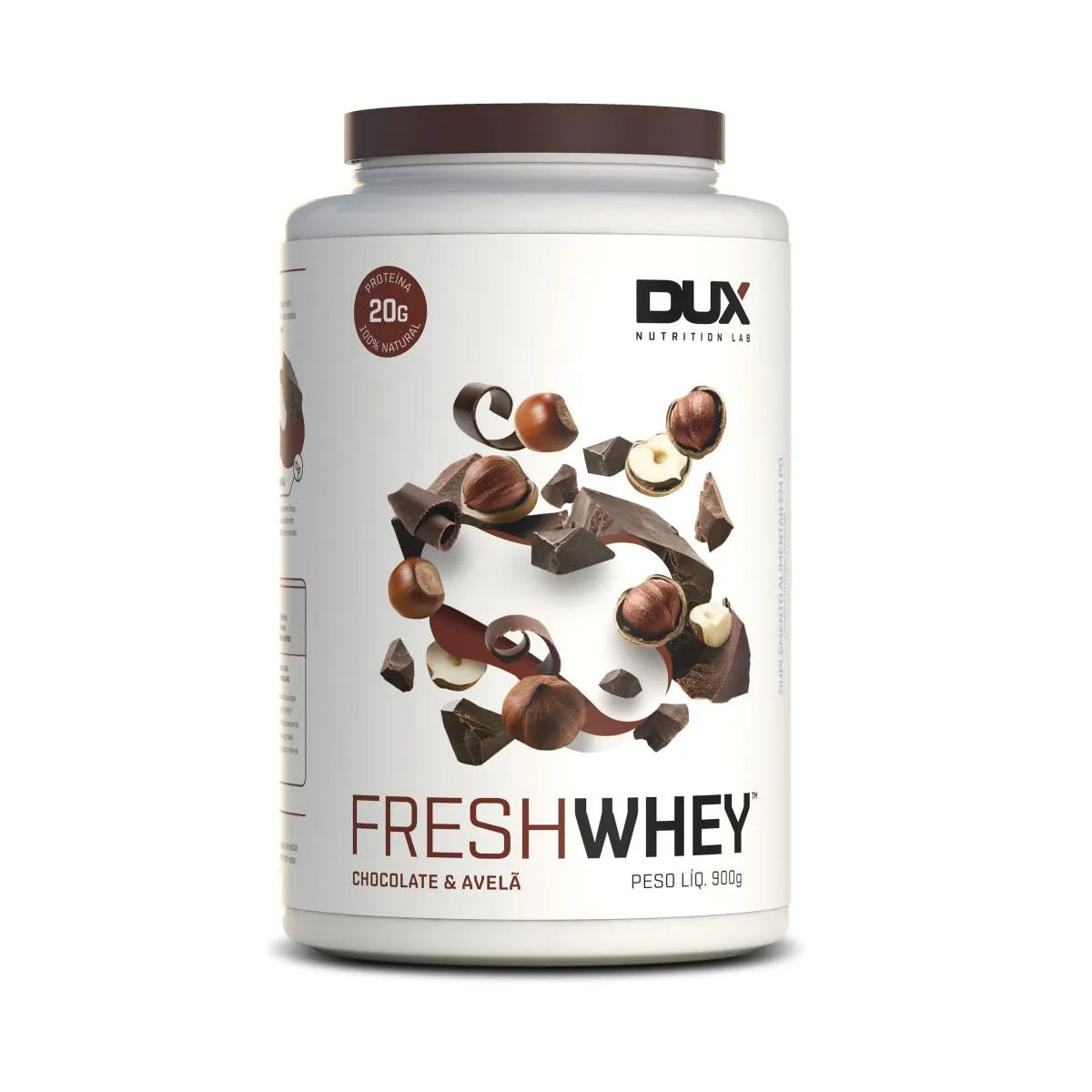 FRESH WHEY DUX 900G - CHOCOLATE BELGA E AVELÃ